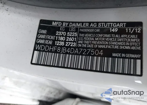 2013 Mercedes-Benz E 350 4Matic из США, поврежденный, VIN WDDHF8JB4DA727504